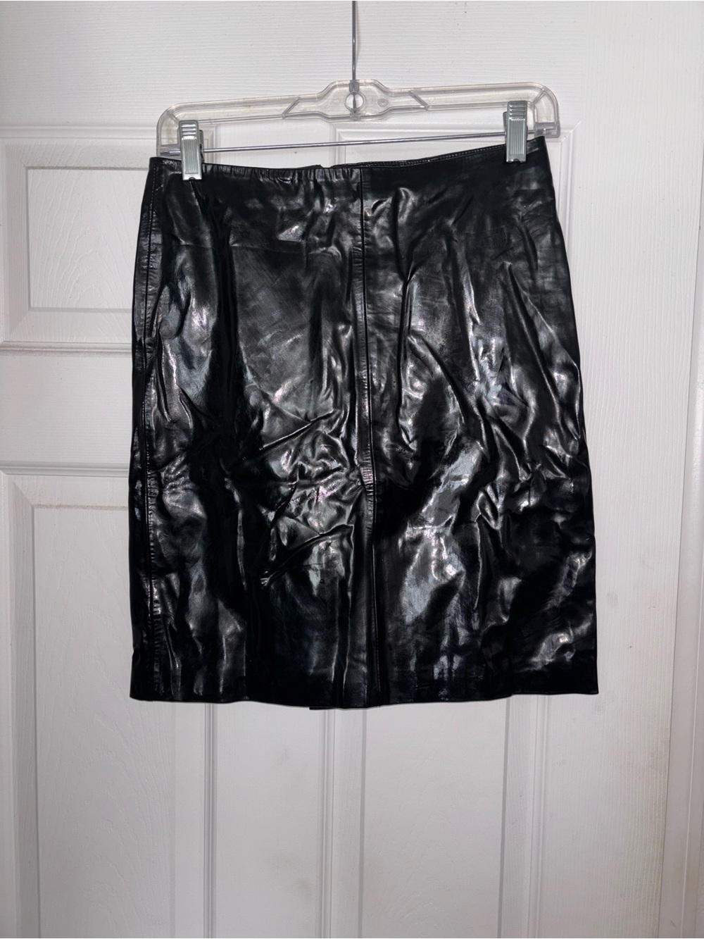 Vintage Versace Luxury Black Genuine Leather Pencil Skirt never been worn